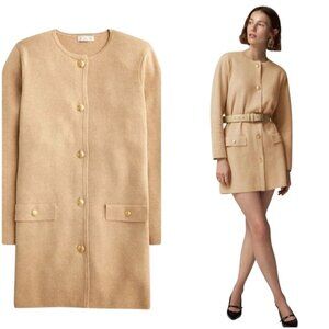 NWT J.Crew Women's Small Tan Sweater Gold Button Cardigan